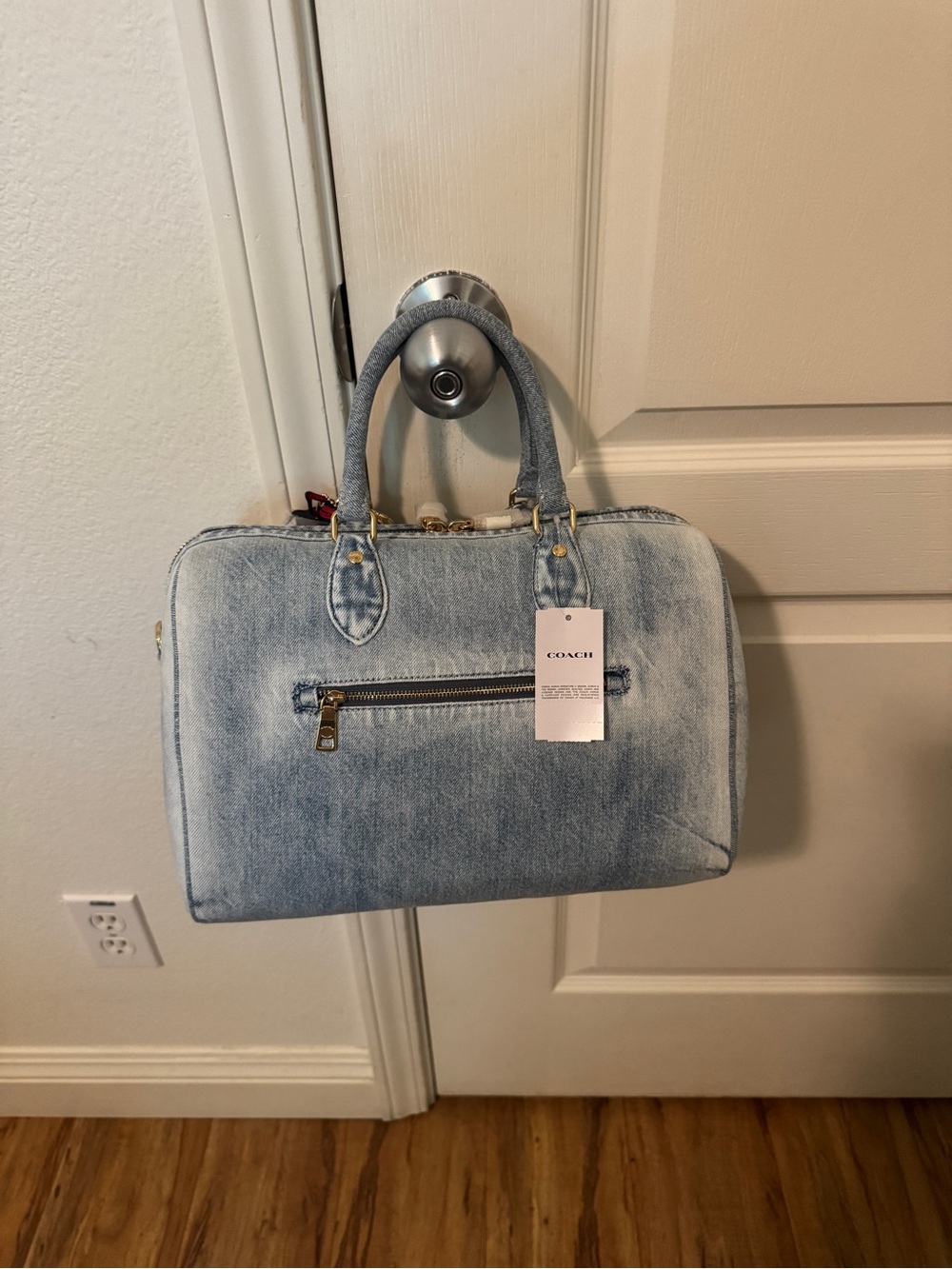 Coach Rowan Large Satchel in Loved Denim - Picture 2 of 6